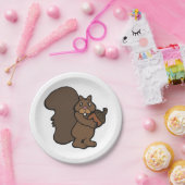 Eekhoorn met een eikel papieren bordje (Feest)