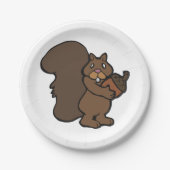 Eekhoorn met een eikel papieren bordje (Voorkant)