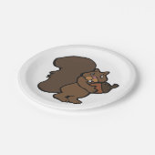 Eekhoorn met een eikel papieren bordje (Gekanteld)