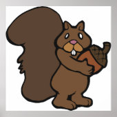 Eekhoorn met een eikel poster (Voorkant)