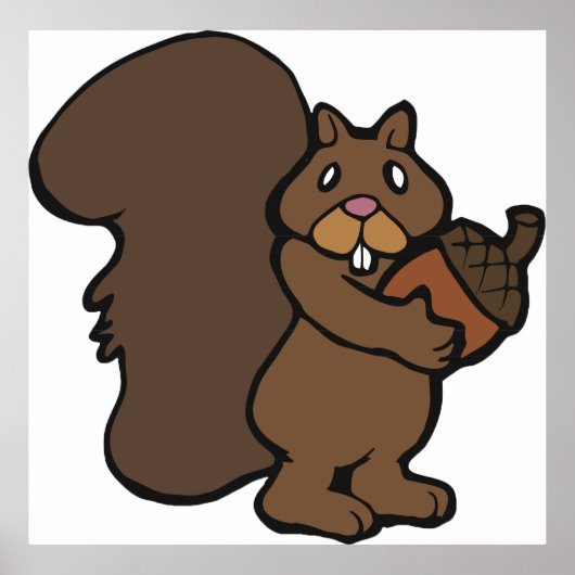 Eekhoorn met een eikel poster (Voorkant)