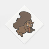 Eekhoorn Met Een Eikel Servet (Hoek)