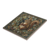 Eekhoorn met een eikel tegeltje (Zijkant)