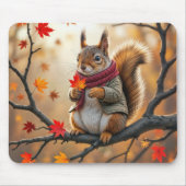 Eekhoorn met een herfstesdoornblad muismat (Voorkant)
