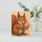 eekhoorn met een ijskegel briefkaart (Staand voorkant)