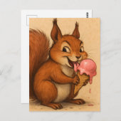 eekhoorn met een ijskegel briefkaart (Voorkant / Achterkant)
