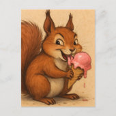 eekhoorn met een ijskegel briefkaart (Voorkant)