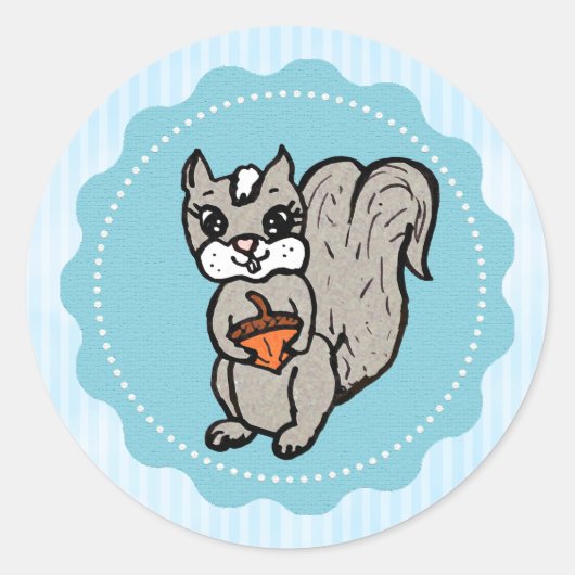 Eekhoorn met een moer Woodland Creature Ronde Sticker (Voorkant)