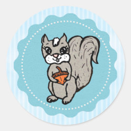 Eekhoorn met een moer Woodland Creature Ronde Sticker