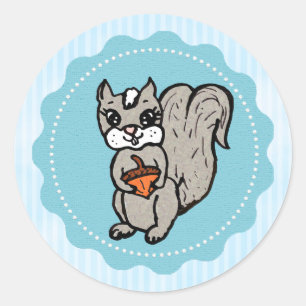 Eekhoorn met een moer Woodland Creature Ronde Sticker