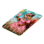 Eekhoorn met een roze jurk en een Drink Magneet (Linkerzijde)