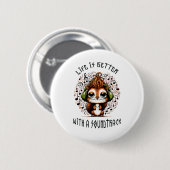 Eekhoorn met een soundtrack ronde button 5,7 cm (Voorkant /achterkant)