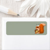 Eekhoorn met eikel adresetiketten etiket (Insitu)