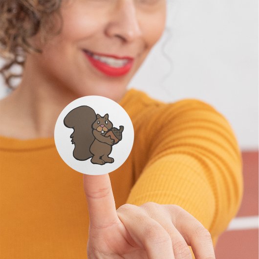 Eekhoorn met eikel Cute bosdier Ronde Sticker