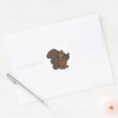 Eekhoorn met eikel Cute bosdier Ronde Sticker (Envelop)