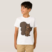 Eekhoorn met eikel Cute bosdier T-shirt (Voorkant volledig)