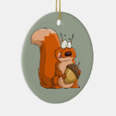 EEKHOORN MET EIKEL KERAMISCH ORNAMENT (Rechts)