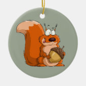 EEKHOORN MET EIKEL KERAMISCH ORNAMENT (Voorkant)