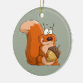 EEKHOORN MET EIKEL KERAMISCH ORNAMENT (Links)
