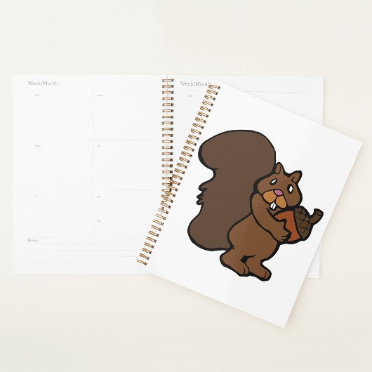 Eekhoorn met eikel knuffel bosdier planner