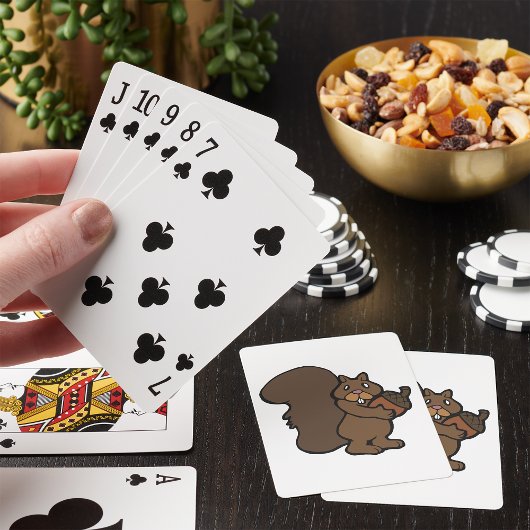 Eekhoorn met eikel knuffelig bosdier pokerkaarten