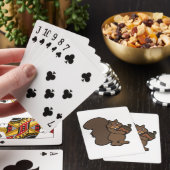 Eekhoorn met eikel knuffelig bosdier pokerkaarten (Insitu)