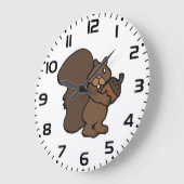 Eekhoorn met eikel, knuffig bosdier grote klok (Hoek)