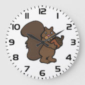 Eekhoorn met eikel, knuffig bosdier grote klok (Voorkant)