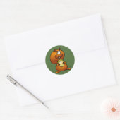 Eekhoorn met eikel ronde sticker (Envelop)