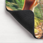 Eekhoorn met eikels in een winkelwagen muismat (Hoek)