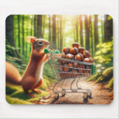 Eekhoorn met eikels in een winkelwagen muismat (Voorkant)