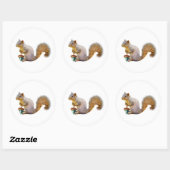 Eekhoorn met gekleurde eikel Stickers (Vel)