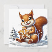 Eekhoorn met gemberkoek feestdagenkaart (Voorkant)
