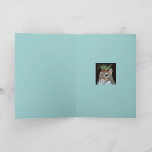 eekhoorn met grasklompkaart kaart (Binnen)