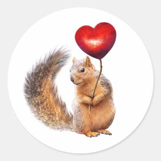 Eekhoorn met Hart op Stick Stickers (Voorkant)