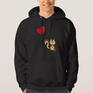 Eekhoorn met hartballon Valentijnsdag liefde Bo Hoodie