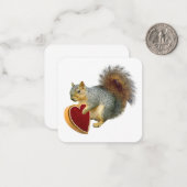Eekhoorn met hartdoos Mini Notitiekaartje (Voorkant / Achterkant in situ)