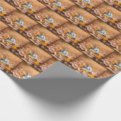 Eekhoorn met herfsteikel cadeaupapier (Hoek)