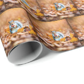 Eekhoorn met herfsteikel cadeaupapier (Rol Hoek)