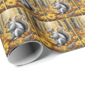 Eekhoorn met herfstmadeliefje cadeaupapier (Rol Hoek)