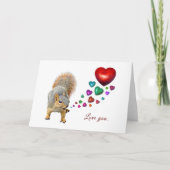Eekhoorn met Kaart harten Valentijnsdag (Voorkant)