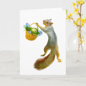 Eekhoorn met Kaart van voormandje (Gele Bloem)
