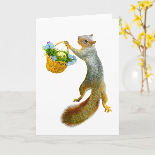 Eekhoorn met Kaart van voormandje (Gele Bloem)