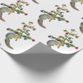 Eekhoorn met kerstboompapier cadeaupapier (Hoek)