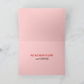 Eekhoorn met Koffie Custom Valentijn Love Kaart (Binnen)