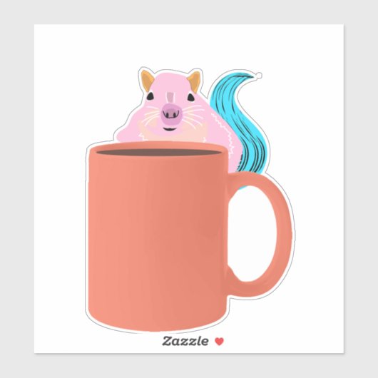 eekhoorn met koffie sticker (Vel)