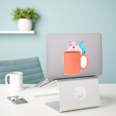 eekhoorn met koffie sticker (Laptop op bureau)