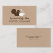 Eekhoorn met koffie visitekaartje (Voorkant / Achterkant)