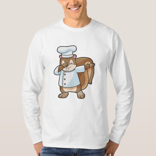 Eekhoorn met kook met kookschort t-shirt (Voorkant)