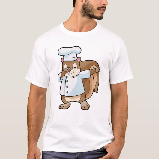 Eekhoorn met kook met kookschort t-shirt (Voorkant)